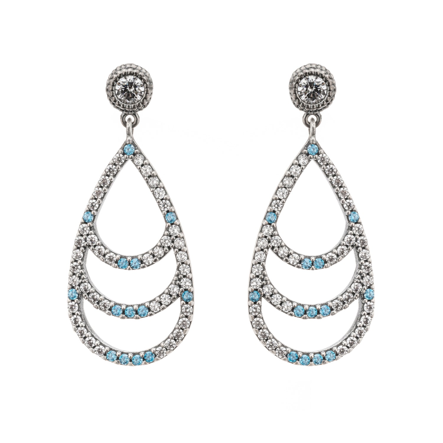 Pendientes Plata Triple Gota