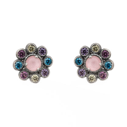 Pendientes Plata Botón Flor