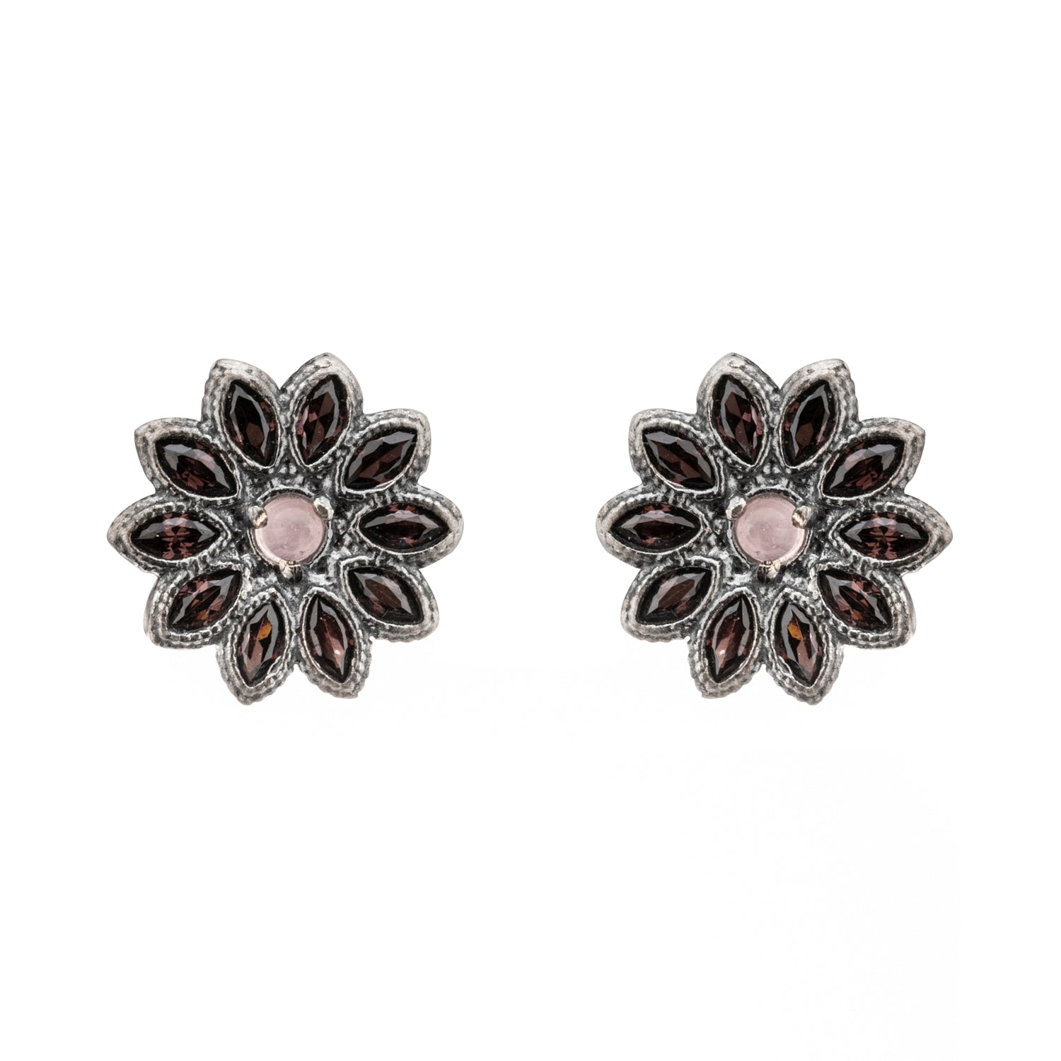 Pendientes Botón Plata Navette