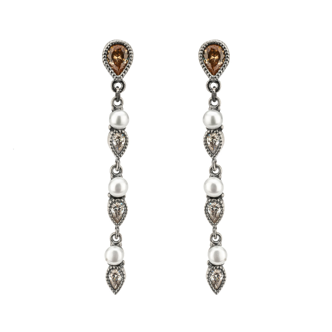 Pendientes Plata Largos Perlas