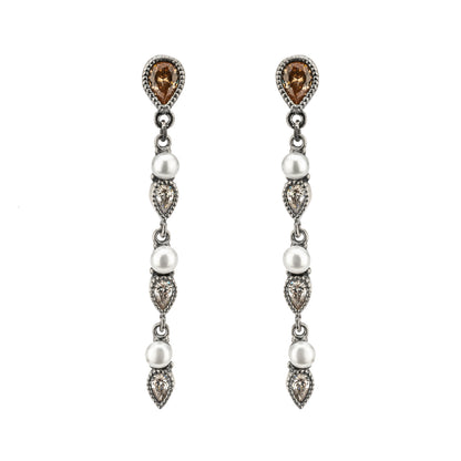 Pendientes Plata Largos Perlas