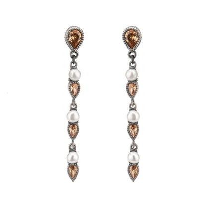 Pendientes Plata Largos Perlas