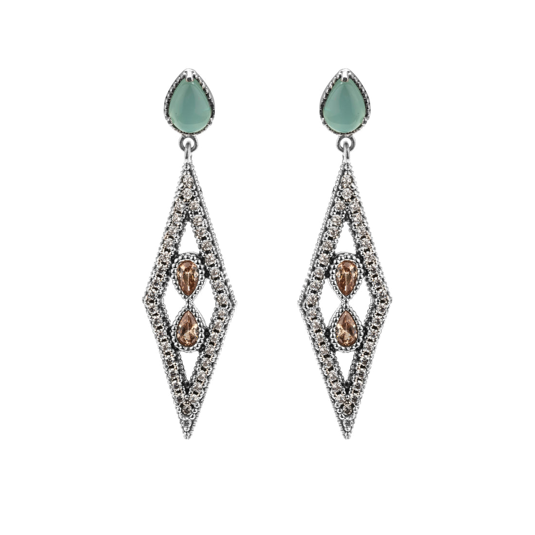 Pendientes Plata Rombo Largo