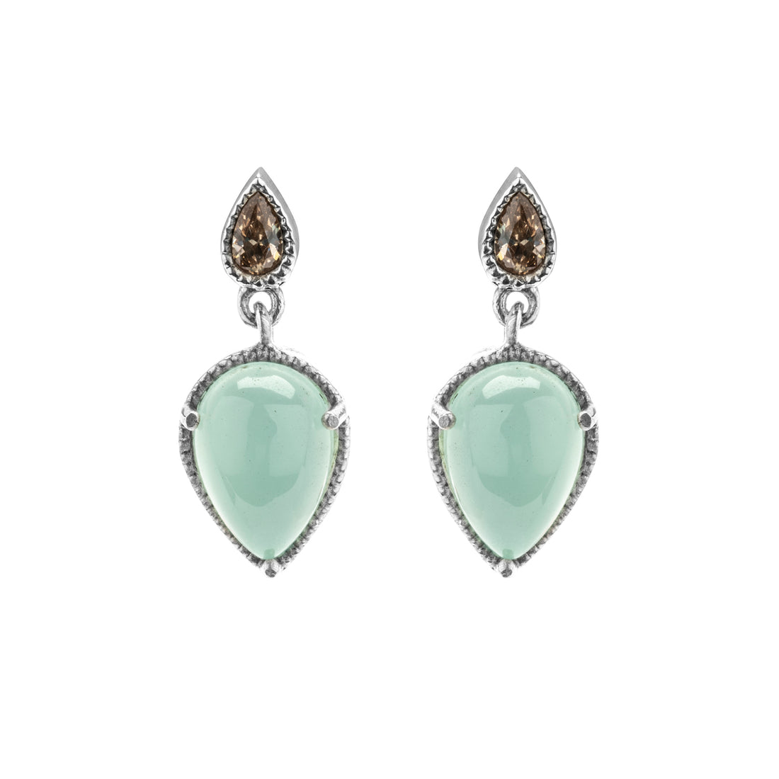Pendientes Plata Gota Calcedonia