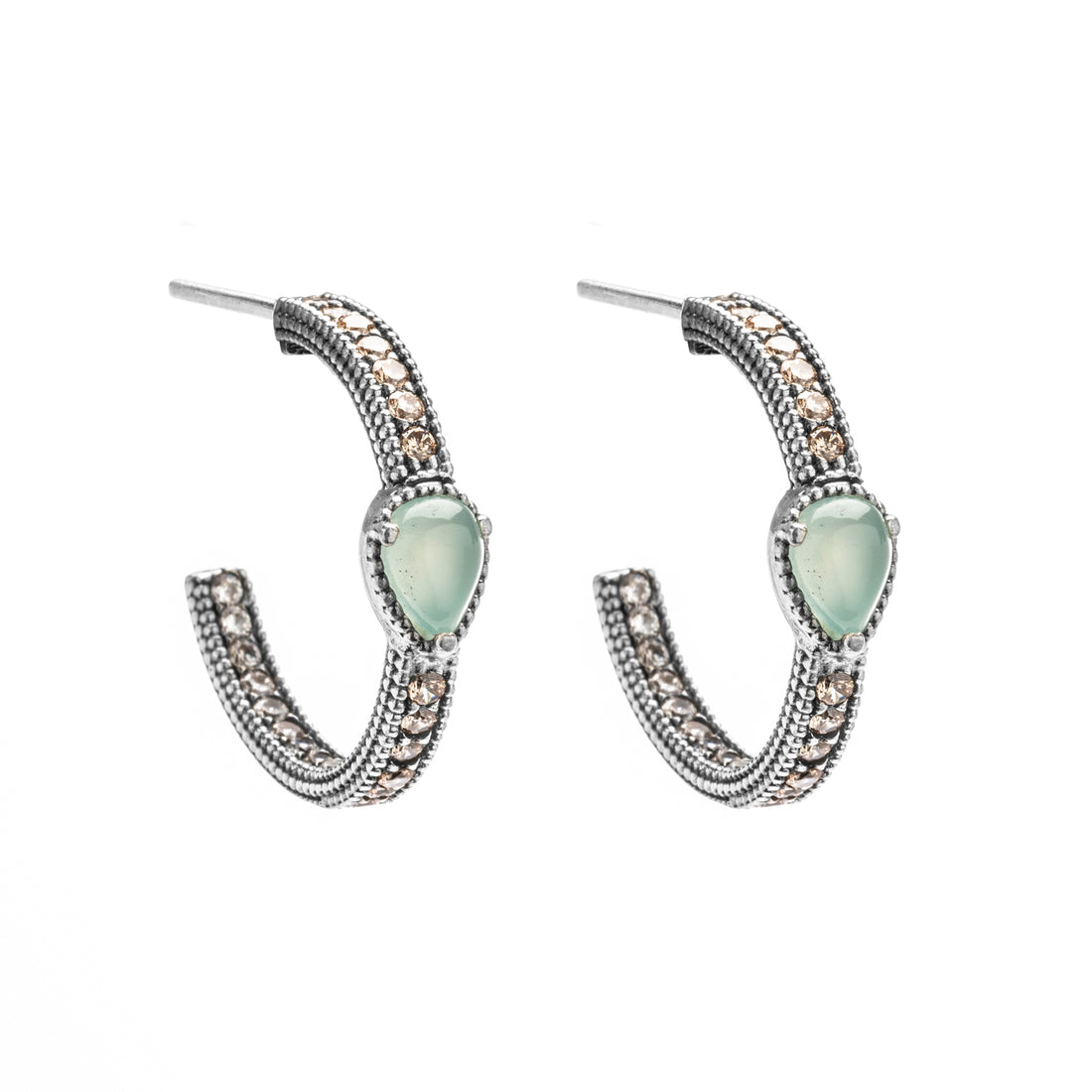 Pendientes Criollas Plata Calcedonia