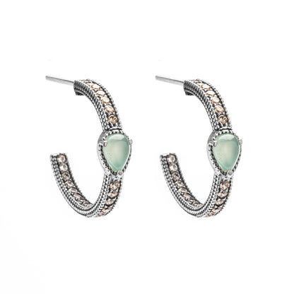 Pendientes Criollas Plata Calcedonia