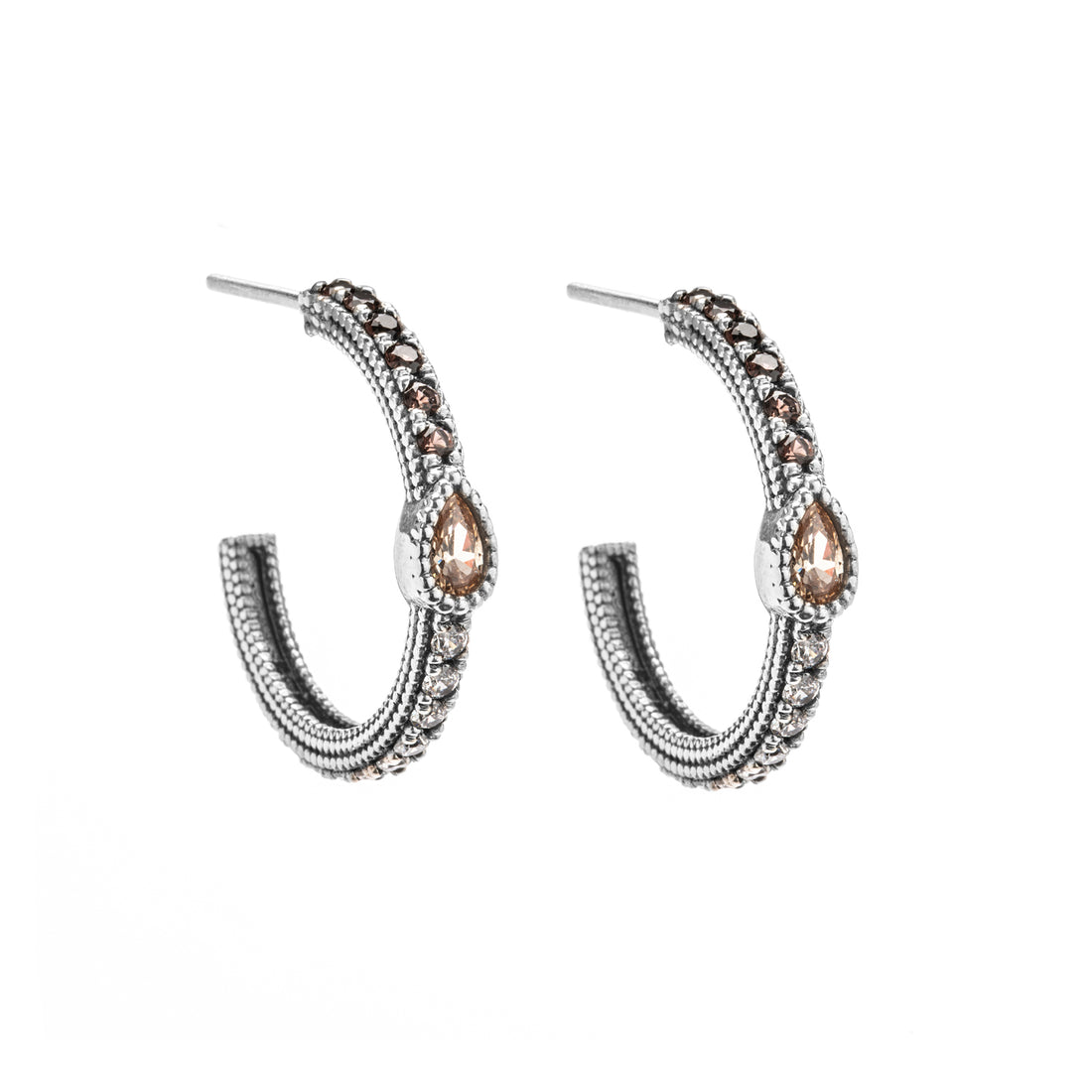Pendientes Criollas Plata Gota Cava