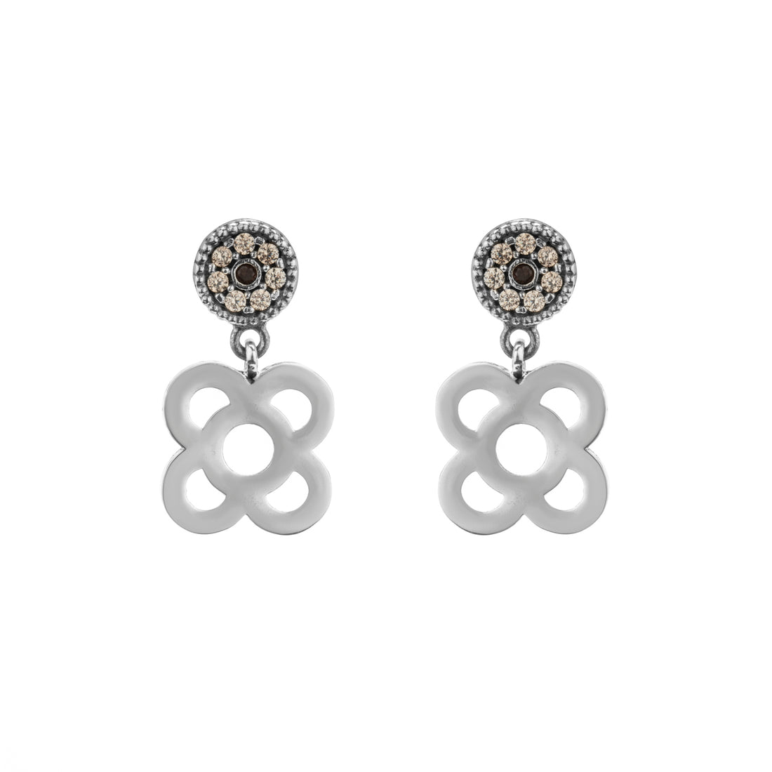 Small Relief Panot Silver Earrings
