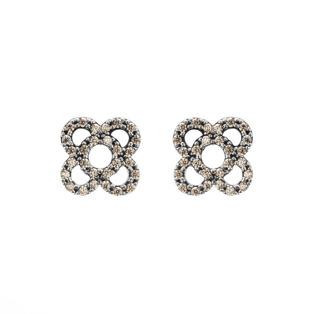 Small Silver Panot Button Earrings
