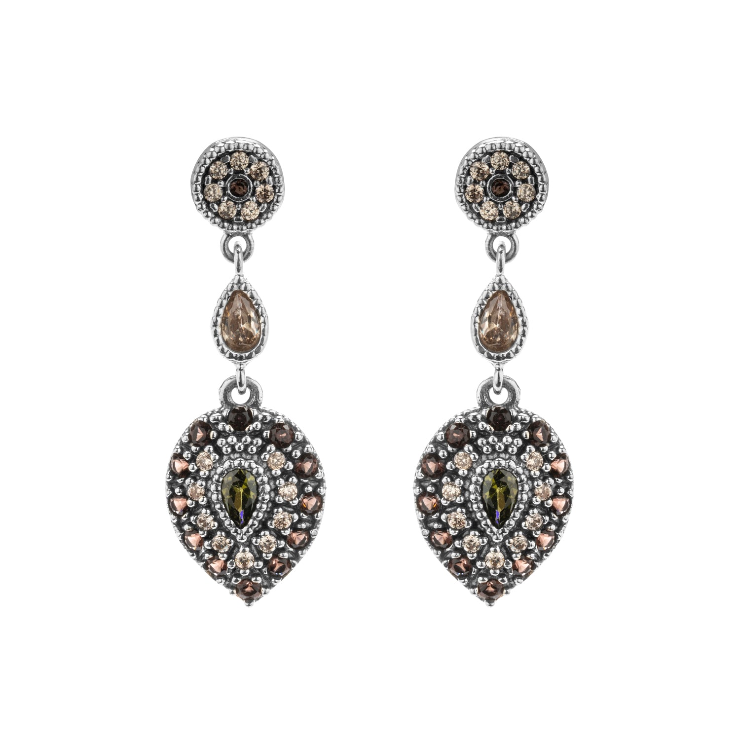 Silver Turtle Shell Earrings
