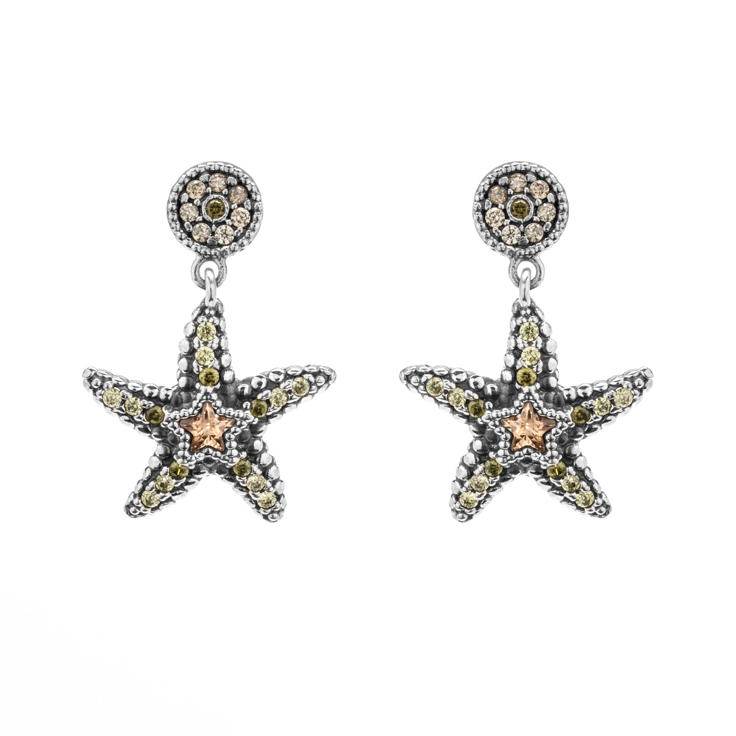 Large Starfish Silver Earrings