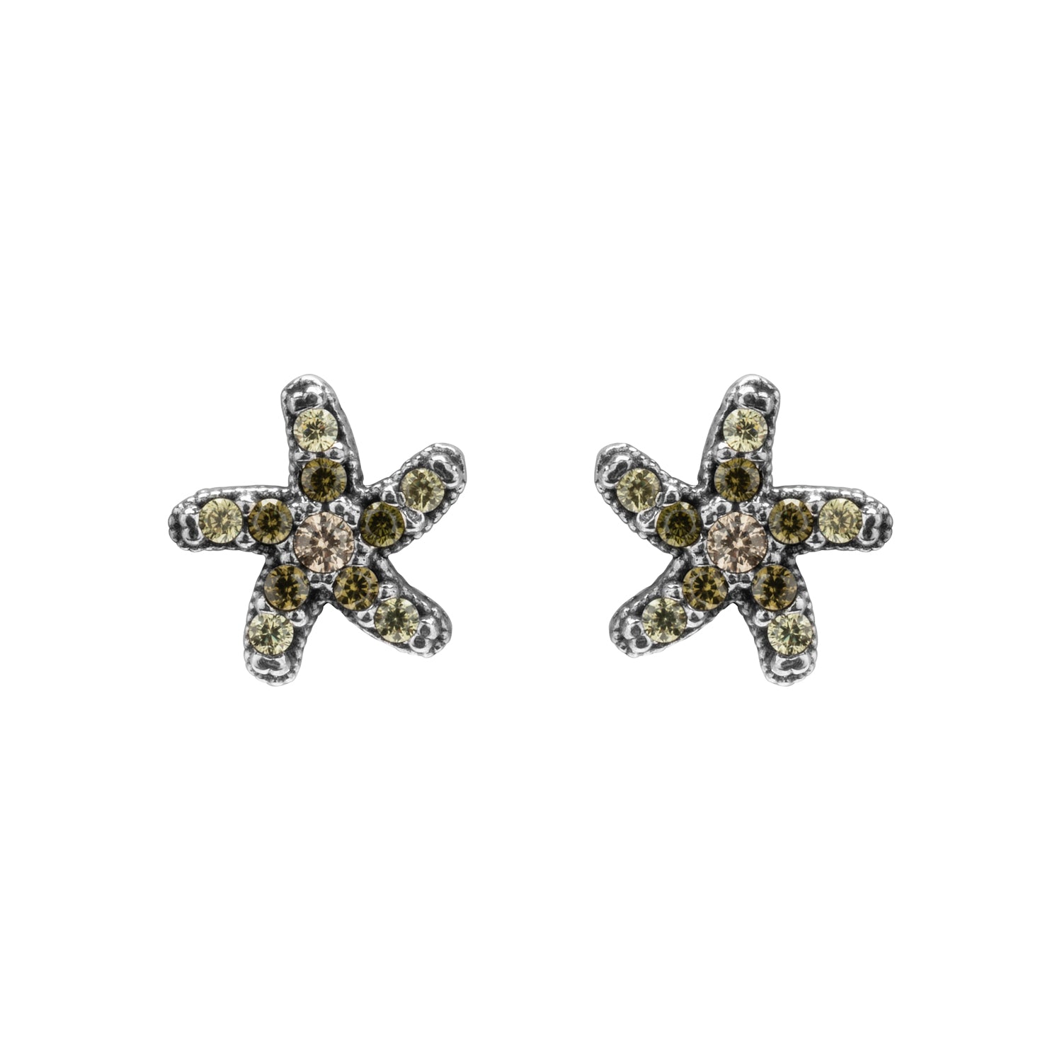 Pendientes Botón Plata Estrella de Mar