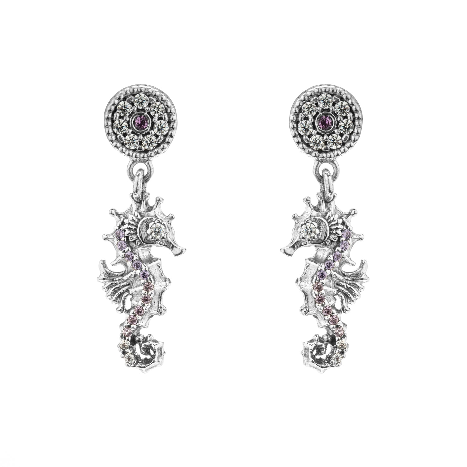 Silver Seahorse Earrings