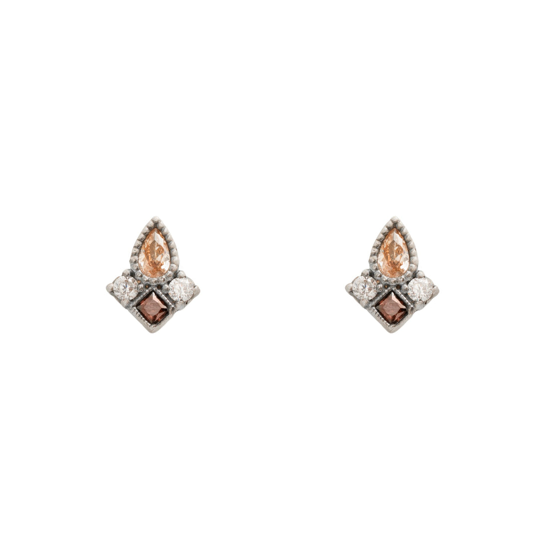 Pendientes botón plata