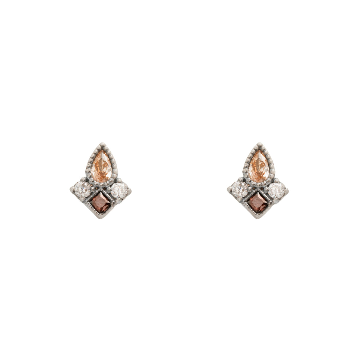 Pendientes botón plata