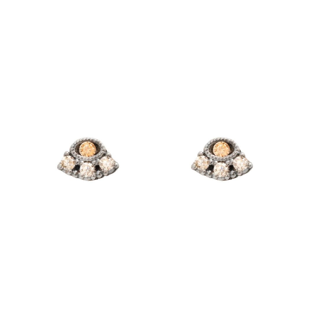 Pendientes botón plata