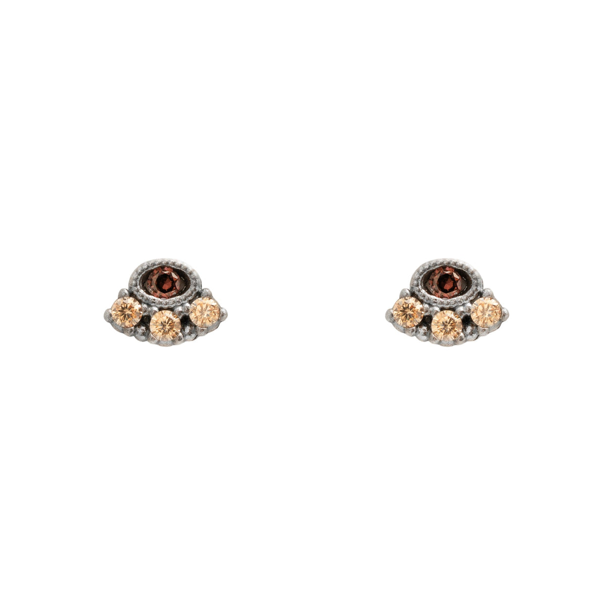 Pendientes botón plata