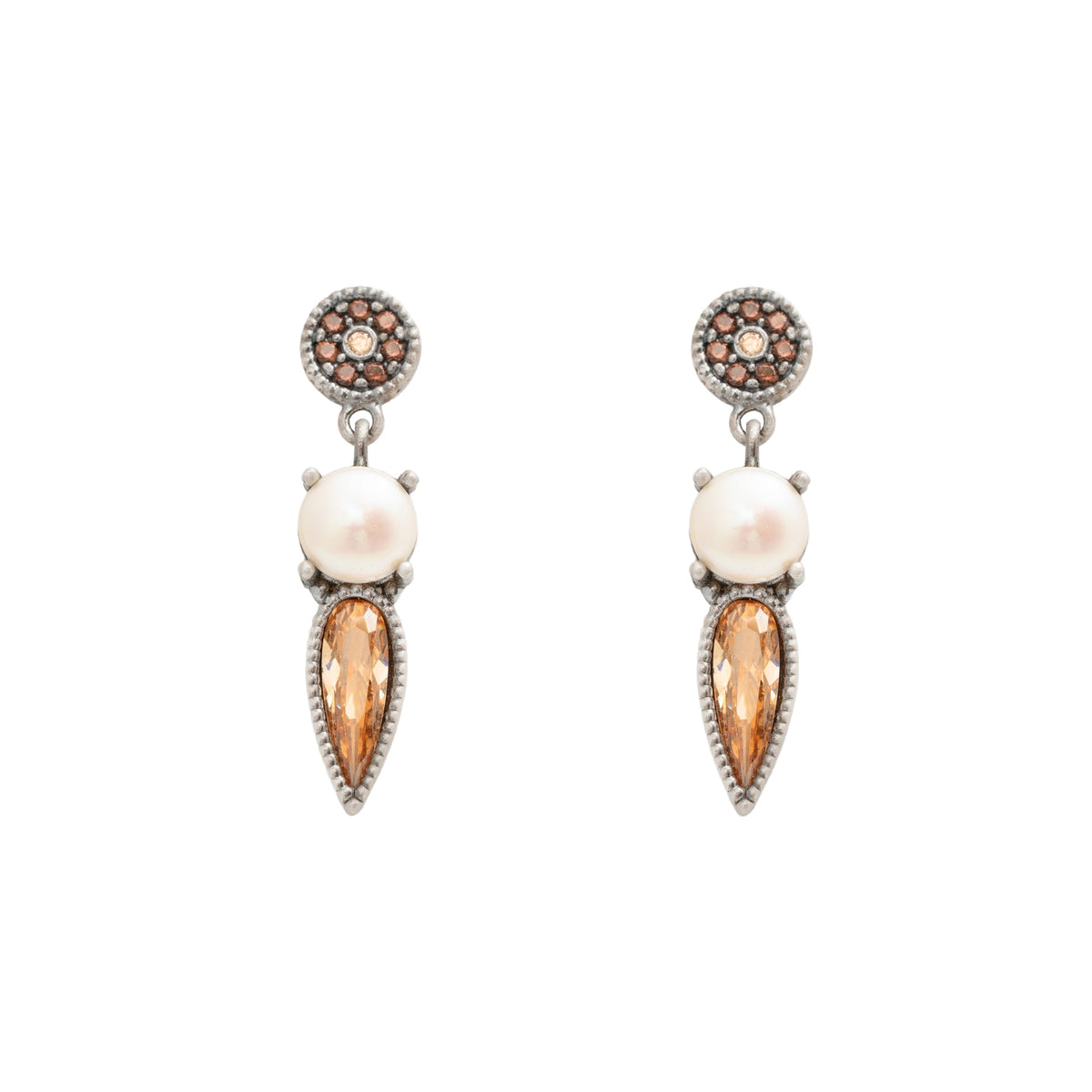 Pendientes plata, perla