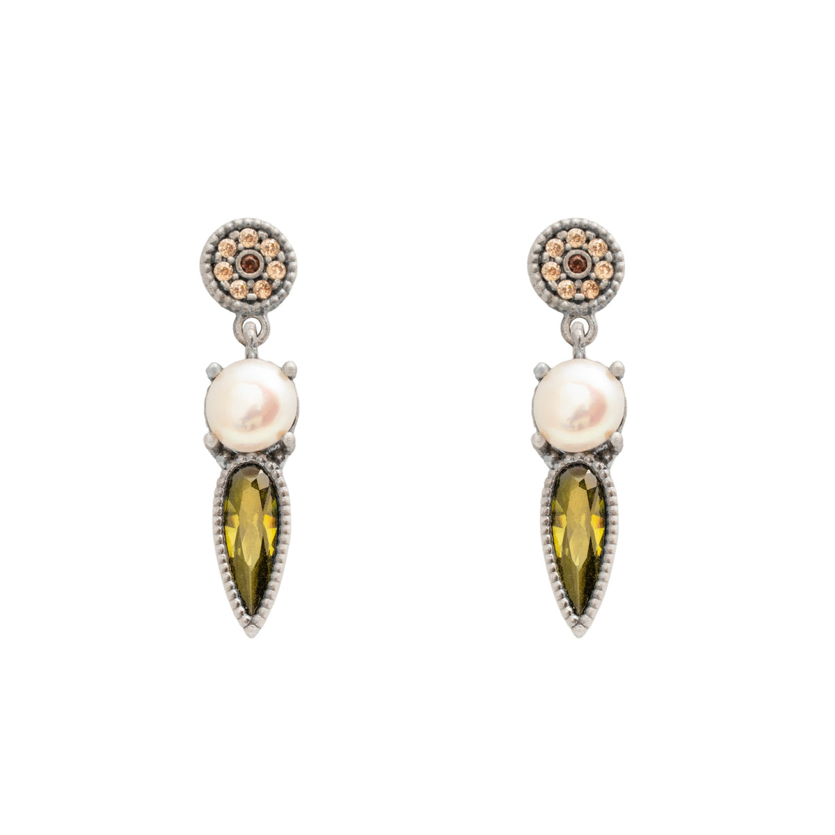 Pendientes plata, perla