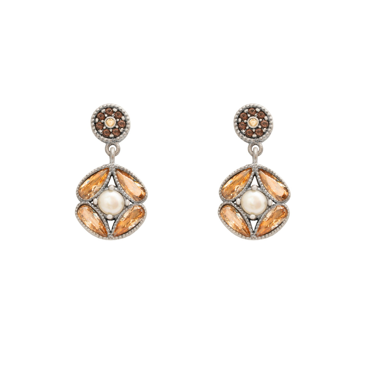 Pendientes plata, perla