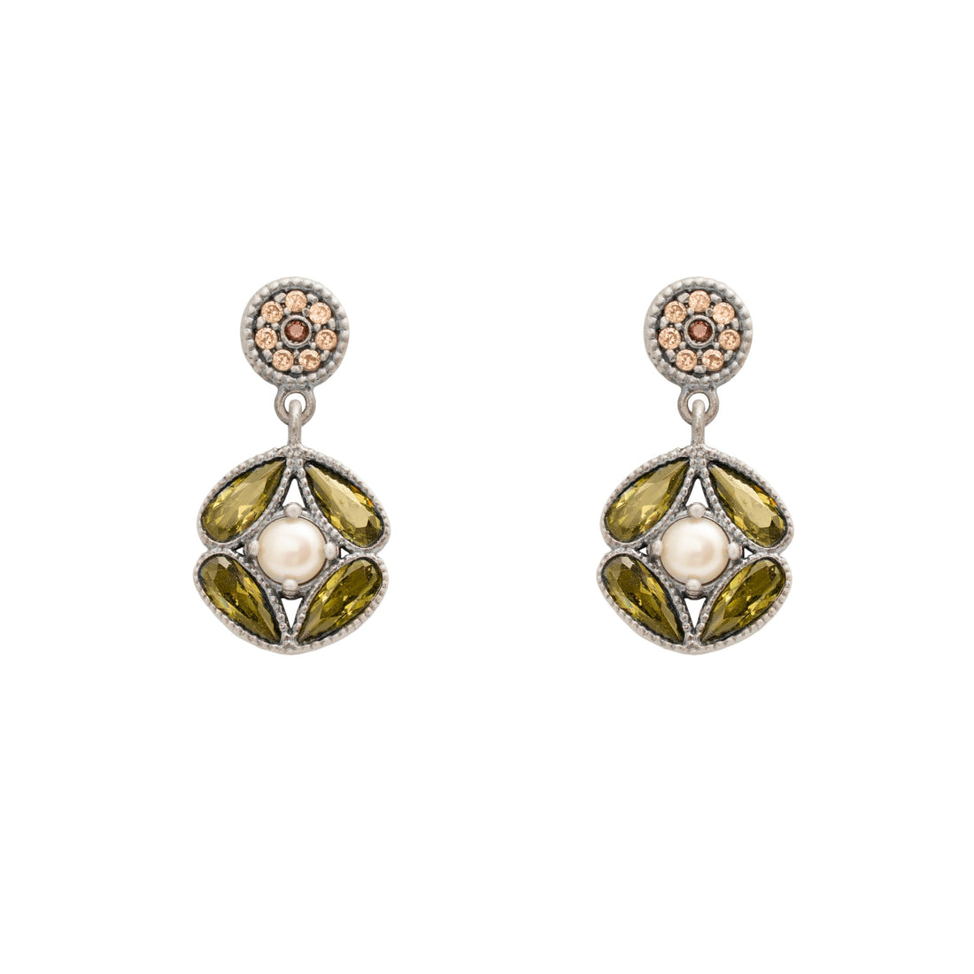 Pendientes plata, perla