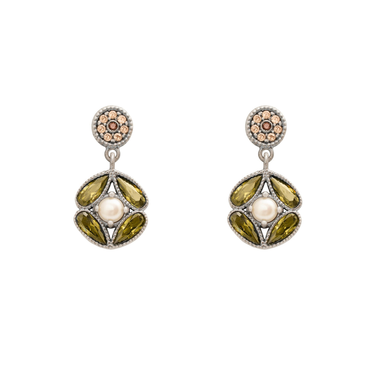 Pendientes plata, perla