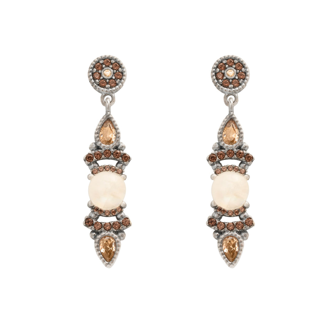 Pendientes plata piedra luna