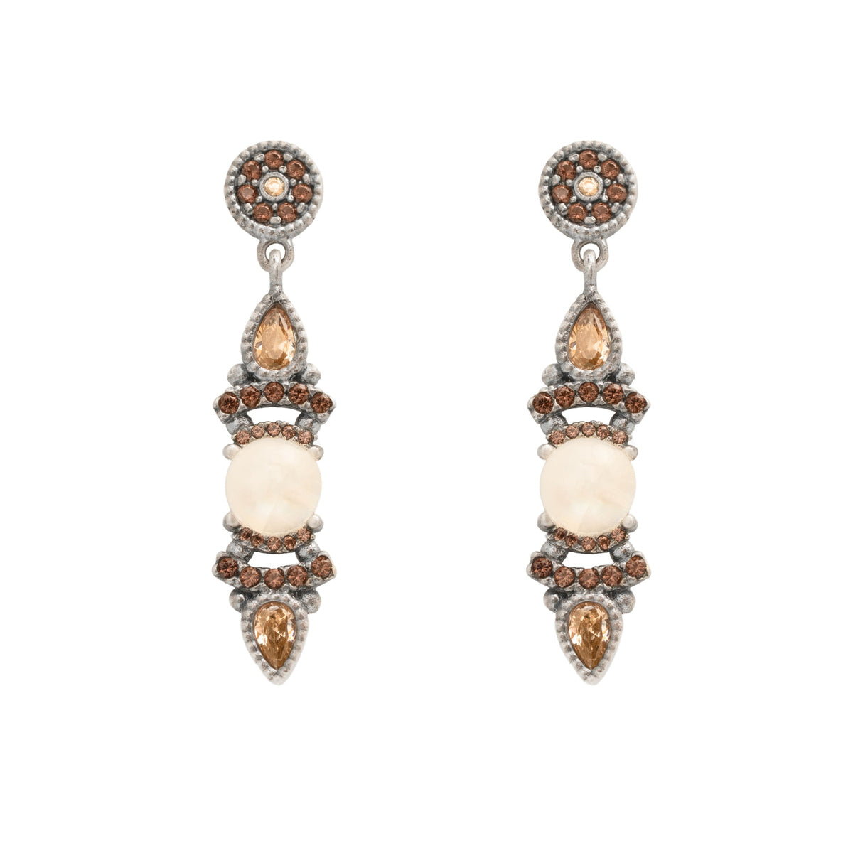 Pendientes plata piedra luna