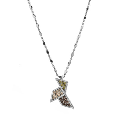 Colgante Plata Pajarita Tricolor