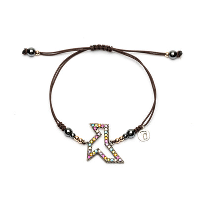 Pulsera Macramé Pajarita Plata