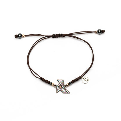 Pulsera Macramé Pajarita Plata Pequeña