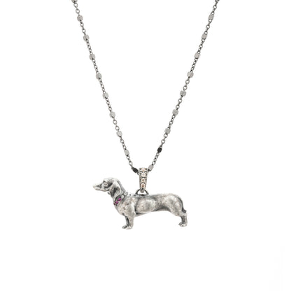 Colgante Plata Relieve Teckel