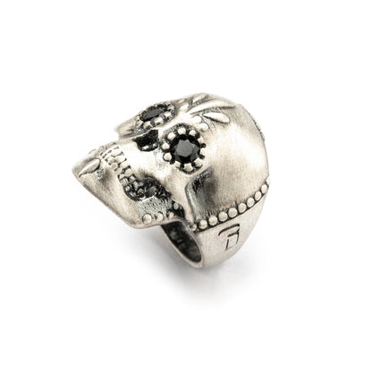 Anillo plata calavera ojos