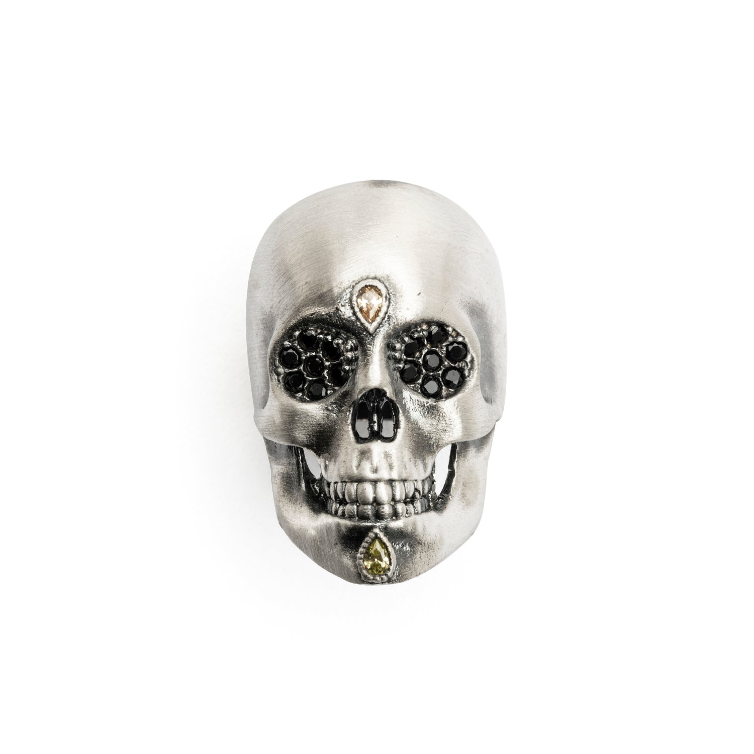 Anillo Calavera Grande Plata Circonitas