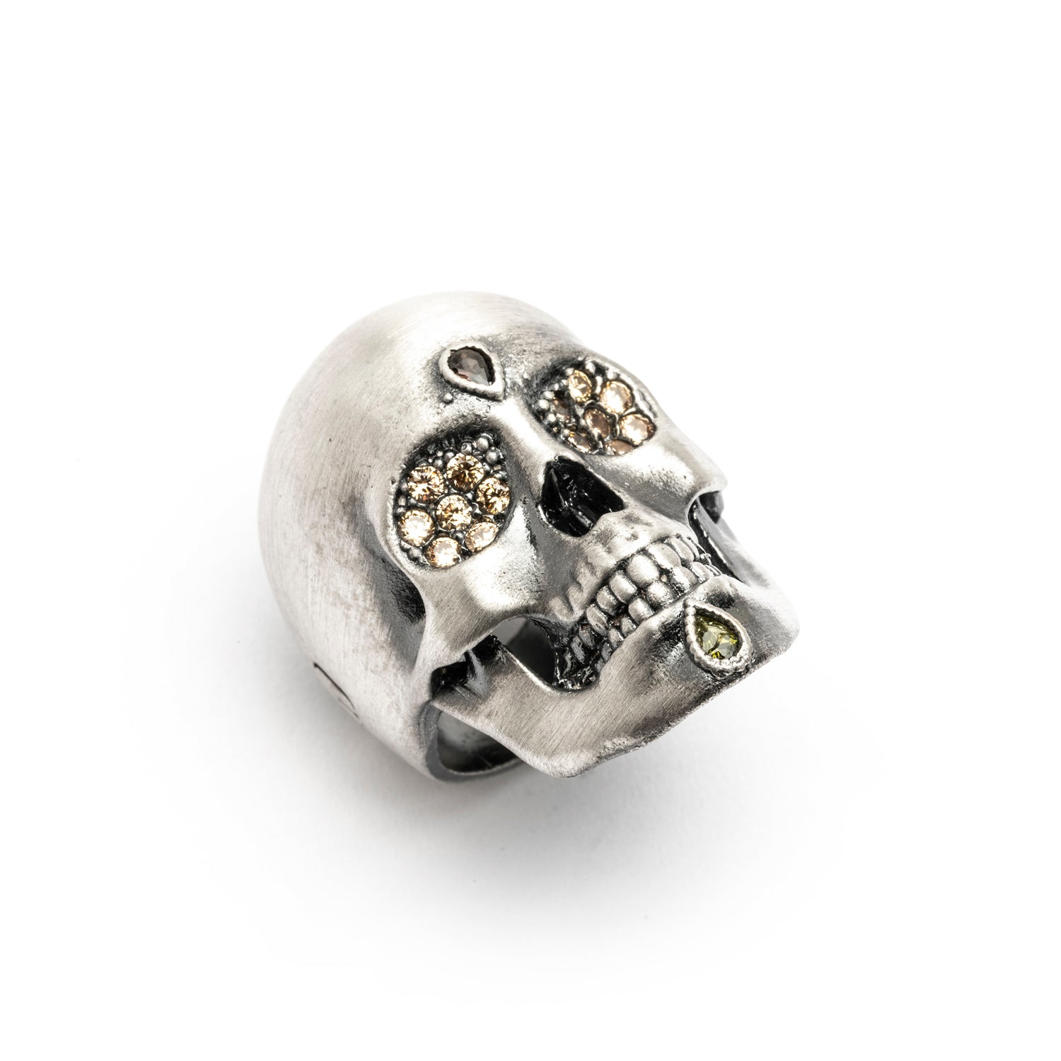 Anillo Calavera Grande Plata Circonitas