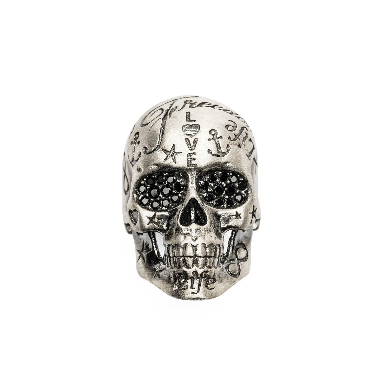 Anillo Calavera Life Grande Plata