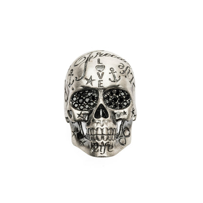 Anillo Calavera Life Grande Plata