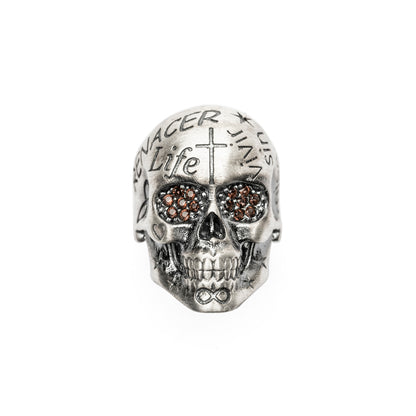 Anillo Calavera Life Plata Mediano