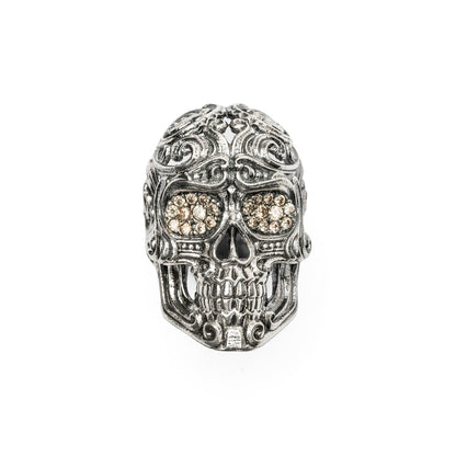 Anillo Calavera Barroca Grande Plata