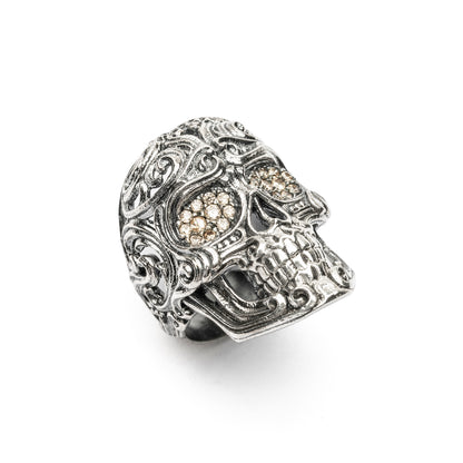 Anillo Calavera Barroca Grande Plata
