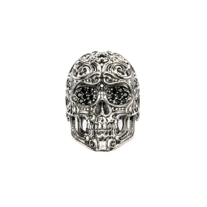 Anillo Calavera Barroca Mediano Plata