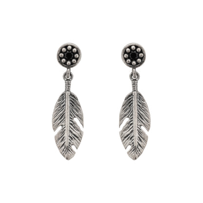 Pendientes Pluma Plata