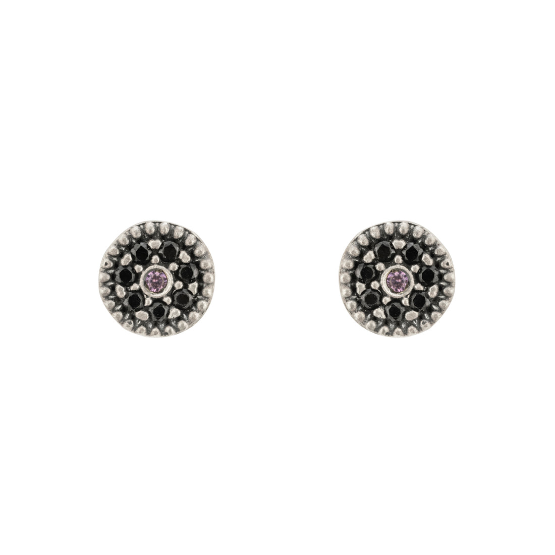 Pendientes Botón Plata Circonitas