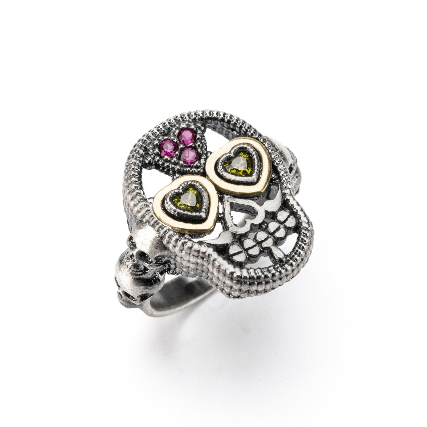 Anillo Plata y Bronce Calavera