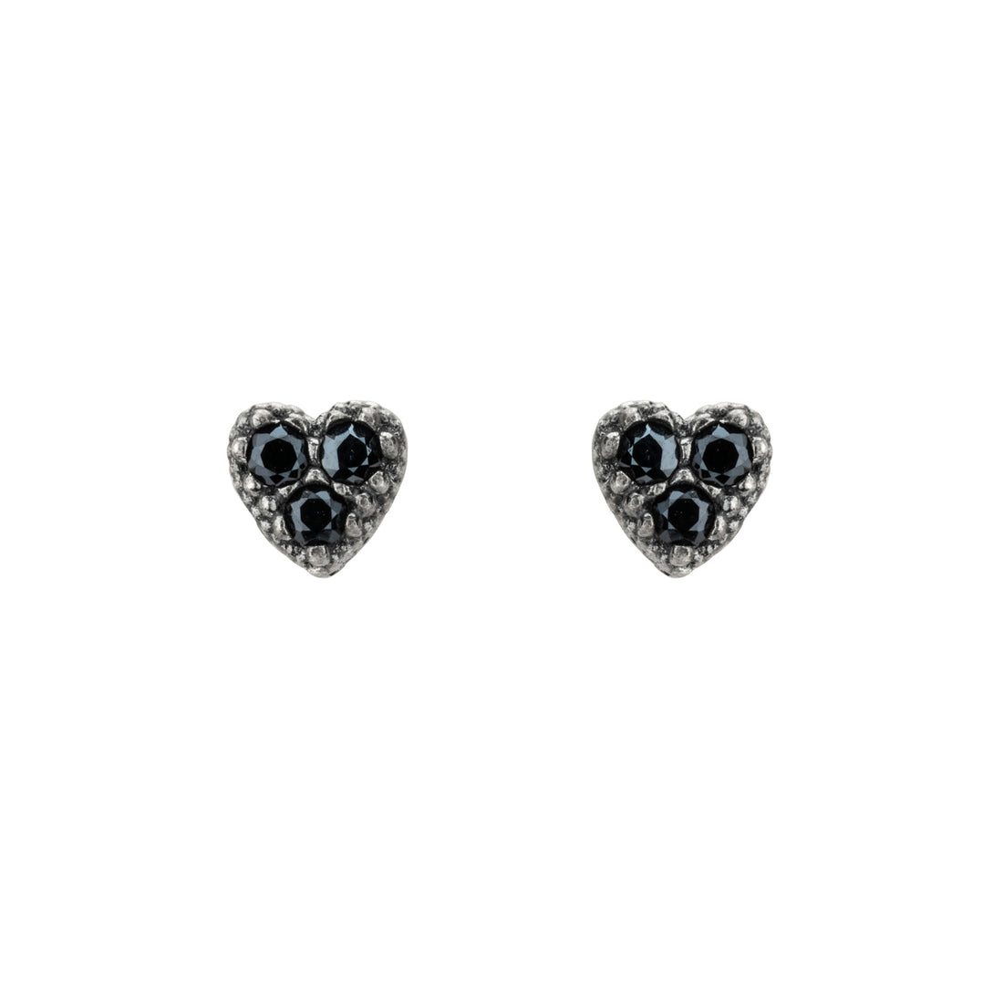 Pendientes Plata Botón Corazón Mini