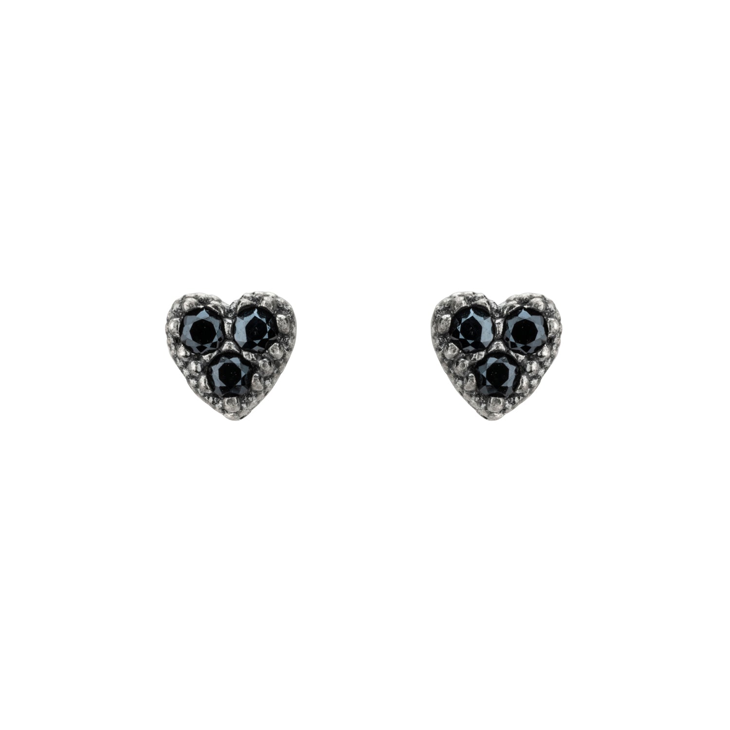 Pendientes Plata Botón Corazón Mini