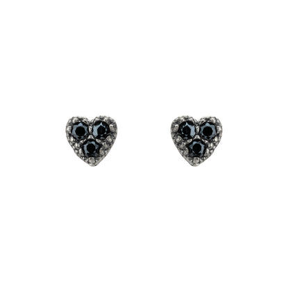 Pendientes Plata Botón Corazón Mini