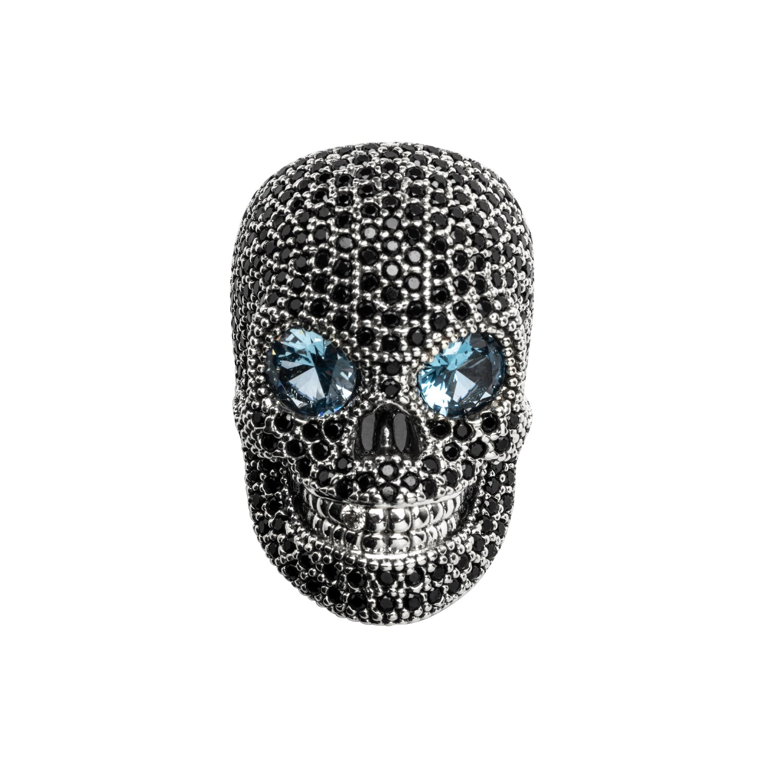 Anillo Grande Plata Calavera Espinelas
