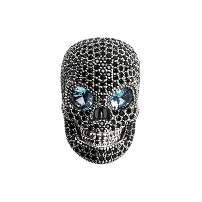 Anillo Grande Plata Calavera Espinelas