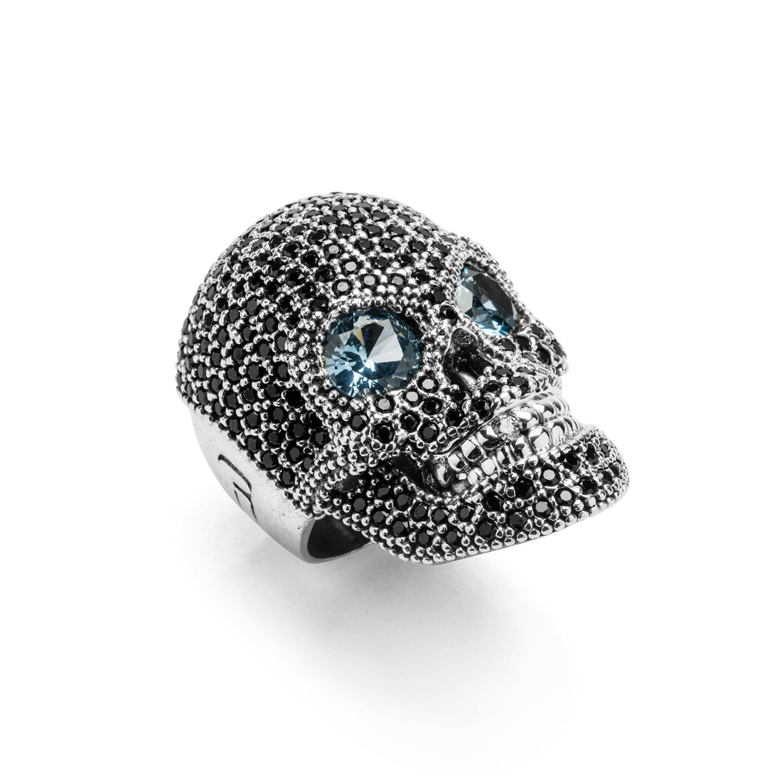 Anillo Grande Plata Calavera Espinelas